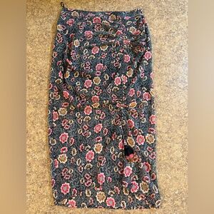 Rebecca Minkoff Black Floral Midi Skirt